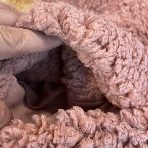 WILD FABLE Mauve Pink Faux Fur Quarter-Zip Pullover Fuzzy Soft Plus Size Medium - Picture 5 of 6